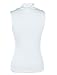 Loving People Sleeveless Solid Plain Ruched Front Turtle Mock Neck Casual Tank Top, M/L, Ivory