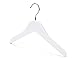 Nature Smile Kids Baby Children Toddler Wooden Shirt Coat Hangers with Notches and Anti-Rust Chrome Hook Pack of 10 (White)