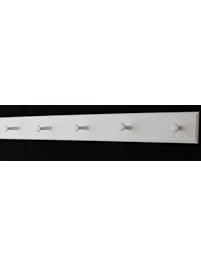 White Shaker Peg Rack - Solid Maple Peg Hook Rack - Wooden Wall Peg Coat Rack - Made In the USA (29" x 3.5" with 5 pegs)