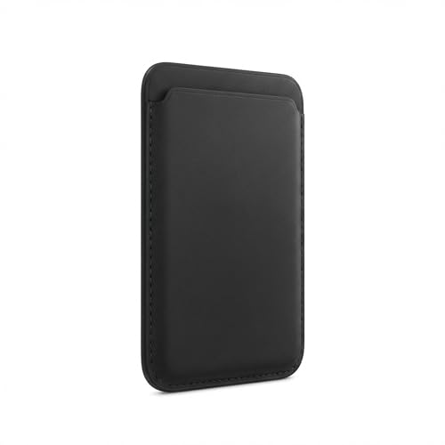 SQUARE STORES Tarjetero Magsafe de Piel para iPhone Compatible con MagSafe para iPhone 12/13/14/15/16/17, Cartera para Celular, Compatible con MagSafe Case, Accesorio para iPhone, 3 Tarjetas (Negro)