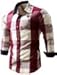 Neleus Men's Long Sleeve Button Down Plaid Shirts,112,Red,M,Tag L