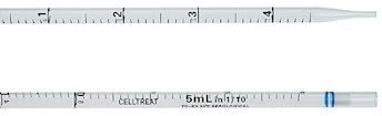 CELLTREAT Scientific Products 229005B Standard-Length Serological Pipette, 5mL, Indv. Wrap, Paper/Plastic, Sterile; 200/Cs