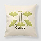 Yourway Cotton Pillow Decorative Ginkgo Stencil Pillow Case