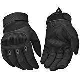 Outdoor Knuckle Tactical Gloves Motorcycle Motorbike ATV Riding Gloves Army Military Combat Full Finger Driving Gloves Black Large