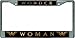 Wonder Woman On Black Chrome License Plate Frame
