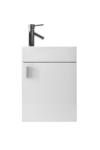 Virtu JS-50416-GW Carino Single Bathroom Vanity Cabinet Set, 16