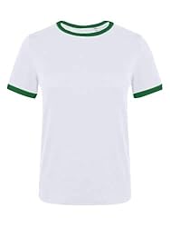 SOFIA'S CHOICE Women's Ringer Tee Summer Casual