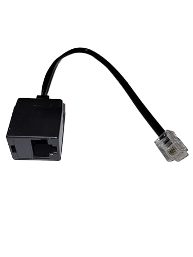 Dadusto 20 Stück Adapter von RJ11(6p4c) Stecker auf RJ45(8p4c) Buchse, Kabel: 4-adrig, flach und schwarz, 0,15 m