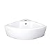 Renovators Supply Manufacturing MINI HUDSON Countertop Corner Vessel Sink 17 1/8 In. Triangular White Ceramic Bathroom Sink With Overflow And Single Faucet Hole