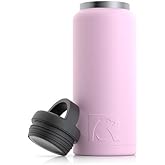 RTIC 36oz Vacuum Insulated Water Bottle, Metal Stainless Steel Double Wall Insulation, BPA Free Reusable, Leak-Proof Thermos Flask for Hot and Cold Drinks, Travel, Sports, Camping, Flamingo