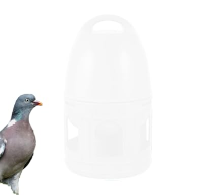 Alipis Bird Water Dispenser, 3L Pigeon Water Feeder Portable Hanging Bird Waterer Pet Cage Automatic Water Feeding Container Accessory for Pigeon, Chicken, Parakeet, Parrot (White)