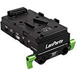Lanparte Battery Back Pack Plate Adapter Power Supply Pinch With Internal HDMI Splitter for Sony V-shoe V-Mount V-Lock Battery External / for DSLR Camera Video Light