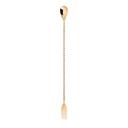 Belmont Gold Trident Barspoon by Viski – (Stainless Steel with Gold Finish)