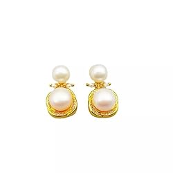 Henai Retro Wind Natural Freshwater Pearl Earrings