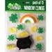 St. Patricks Day Gel Window Clings ~ Pot of Gold Shamrocks & Rainbow (1 Sheet, 15 Clings)