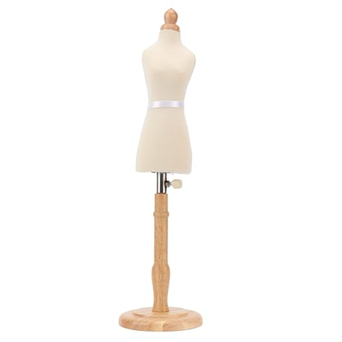 Female Dress Form Mannequin Torso Beech Wood Sewing Dress Form with Wooden Base for Clothing Dress Jewelry Display