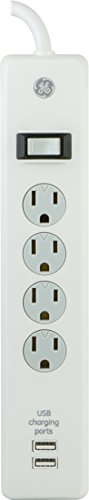 GE 14090 Surge Protector, 4 Outlet 2 USB Ports