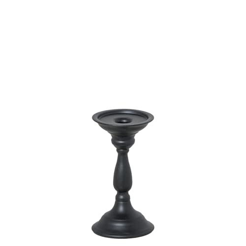 CANDELABRO METAL 18CM NEGRO_°9,5X18CM