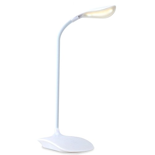 Diatekltiy Eye-Care LED Desk Lamp, Portable Clamp Touch Dimmable LED Reading Lamp - Usb-powered (Flexible Gooseneck, 4-Level Dimmer, Touch-Sensitive Control, Book Light, White)