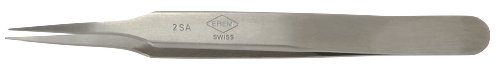 Erem 2SASL Stainless Steel Straight Fine Point Anti Magnetic Tweezer, 4.5" Overall Length