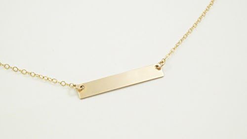 Gold Bar Necklace, Name Plate Bar, Bridesmaid Necklace Gold & Layered, Long Necklace JewelryFor Women Blank Bar Necklace in HIGH QUALITY 14k Gold Fill Pendant
