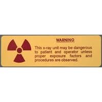 HPTC Radiation Caution Labels 1.125x3.5 Pkg/5