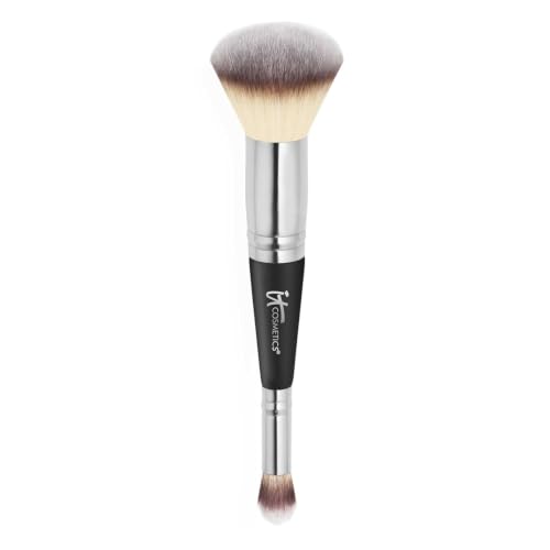 IT Cosmetics Heavenly Luxe Complexion Perfection Brush #7, 1 Stk, Hochwertiger Make-up-Pinsel, Doppelseitig, Rund mit kleinem und grossem Borstenkopf, Hygienische, vegane, pestizidfreie Borsten