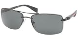 Prada Sport PS50NS Sunglasses-1BO/1A1 Black Demi Shiny (Gray Lens)-62mm
