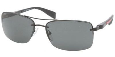 Prada Sport PS50NS Sunglasses-1BO/1A1 Black Demi Shiny (Gray Lens)-62mm