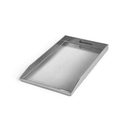 BURNHARD® Plancha Grillplatte Edelstahl für Gasgrill Fred Serie, spülmaschinenfest - 41,5 x 23,5 x 3,5 cm