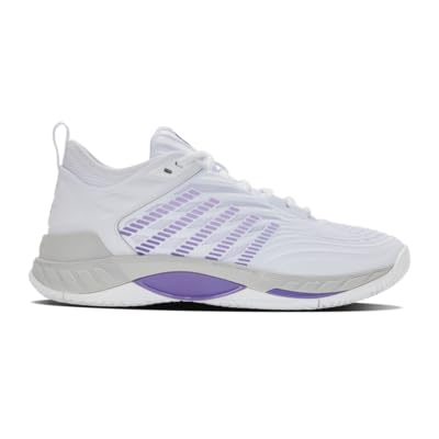 K-Swiss Hypercourt Supreme 2 Tennis Shoe, White/Lunar Rock/Purple Haze, 37 EU