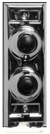 Push Button Two Gang Polished Brass