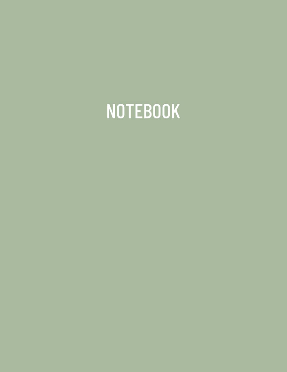 Notebook: Simple Sage Green Lined Paper Notebook 100 Pages