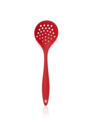 Kit 3 Utensílios de Cozinha em Silicone Vermelho Concha Espátula Escumadeira Premium Resistente até 230°C Não Risca Panela