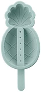 Wesource Pineapple Shaped Silicone Ice Lolly Moulds DIY Ice Cream Tray(Pink) (Color : Green, Size : 14x8.4x2.3cm)
