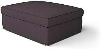 CUSTOM MADE SLIPCOVERS for Kivik Footstool Dark Grey