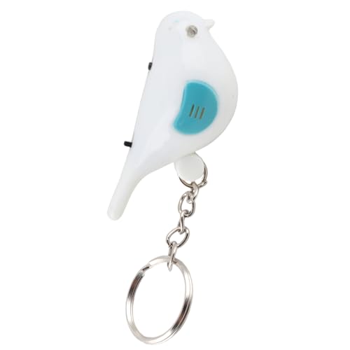 Key Finder Whistle Clapping Bird LED Whistle Keychain Key Finder - Intelligent Voice Control for Seniors (White)