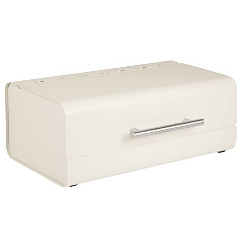 mDesign Metal Bread Box Bin with Hinged Lid for Kitchen Countertop