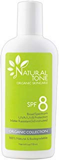 Natural Tone Organic Skincare SPF8 Broad Spectrum Natural Sunscreen 177ml