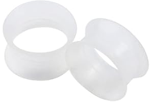 1 PAIR (2pcs) SILICONE EARSKIN TUNNELS Double Flare Gauges Super Ultra Thin Soft Flexible Flesh Plugs 1042