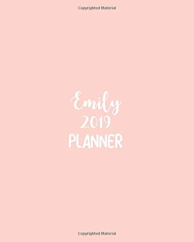 Emily 2019 Planner: calendar with daily task checklist ,Organizer, Journal Notebook and Initial name on Plain Color Cover (Jan through Dec 2019) Paperback – 14 Nov 2018