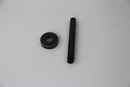 Weirun Bathroom 1/2 NPT All Brass 6-Inch Round Straight Shower Arm for Fixed Shower Head with Flange Ceiling Mount,Oil Rubbed Bronze