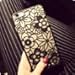 iPhone 6 Plus / iPhone 6s Plus Case, Moonmini Baroque Retro Court Lace Pattern Texture Hard Plastic Clear Case for iPhone 6 Plus/ iPhone 6s Plus 5.5 Inch (Black Flower)