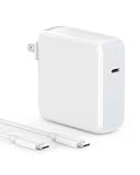 87W USB C Charger Power Adapter for MacBook Pro 15 inch 13 inch, MacBook 12 inch, MacBook Air, Thunderbolt 3 Port Type C, 2018 iPad Pro 12.9, 11, LED Indicator, 5A 6.6ft USB C to C Cable, A1707 A1990