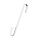Wreath Hooks Door Hanger for Bathroom Bedroom, Coats, Towels Metal Home Display Holiday Front Door Special Elegant Unique Design | Premium Sturdy Metal (1 Piece, White)