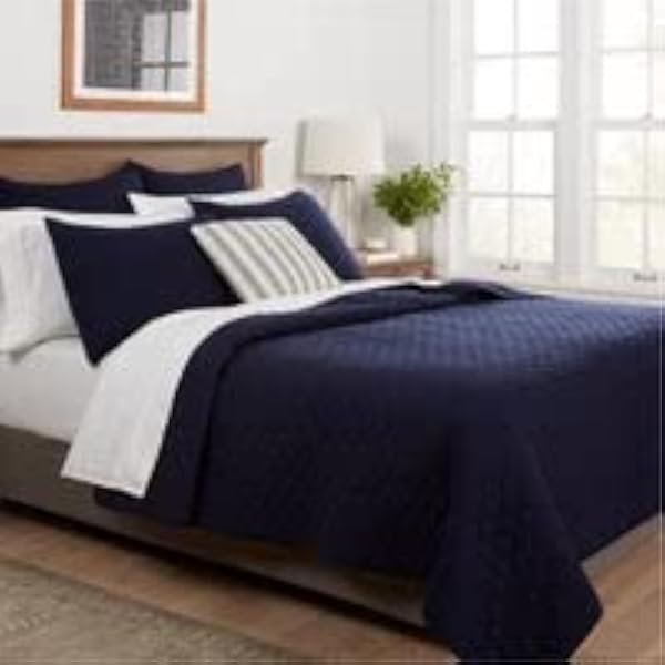Full/Queen Flannel Quilt Navy - Threshold