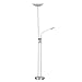 Finether 18W LED Floor Lamps Adjustable Table Lamp Dimmable Torchiere Lamp with 3W 360-degree Task Lamp Reading Light, Silver