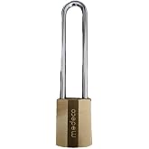 MEDECO 55 Series Brass Finish 5 INCH Shackle Padlock 1-3/4" Wide Body with High Security Original (00) Keyway