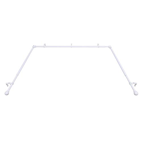 Decopolitan Bay Window 3/4" Ball Drapery White Single Rod Set