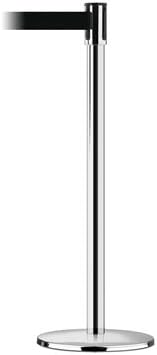 Tensabarrier Stanchion Polished Chrome Post, 7.5 Feet black belt